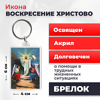 Освященная икона на брелке "Воскресение Христово"